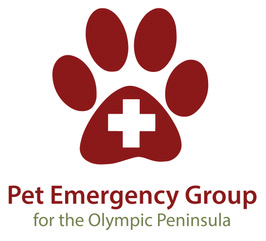 Pet Emergency Group for the Olympic Peninsula pawprint logo